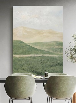 Texturizado Painting - paisaje abstracto Montajes pared verde arte minimalismo textura
